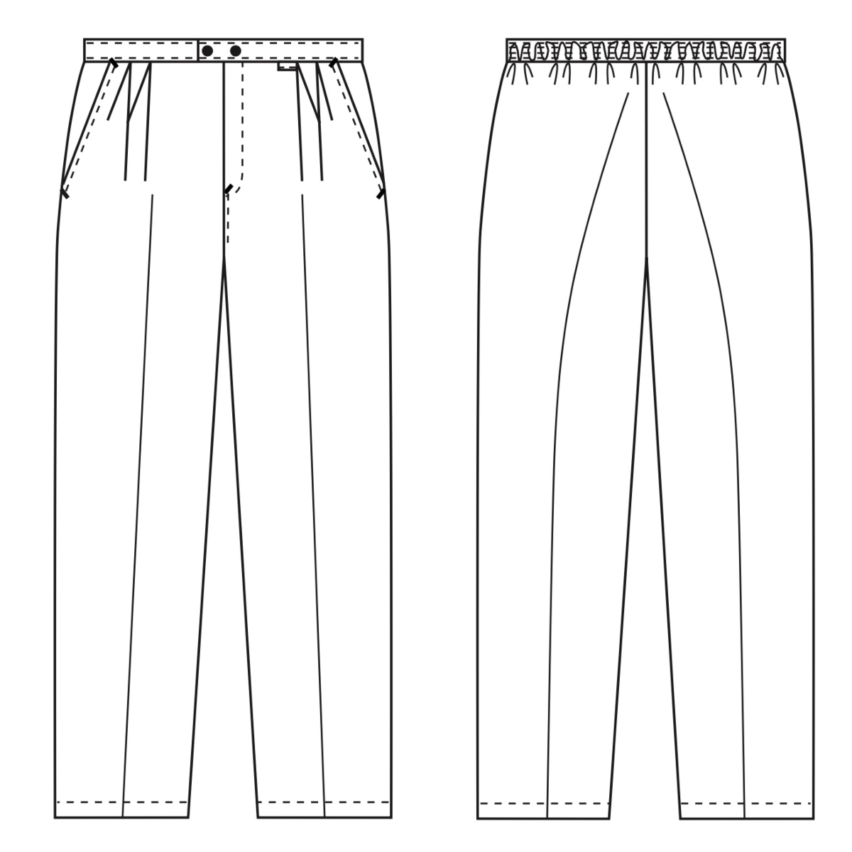 Spodnie, odwrócone na lewą stronę