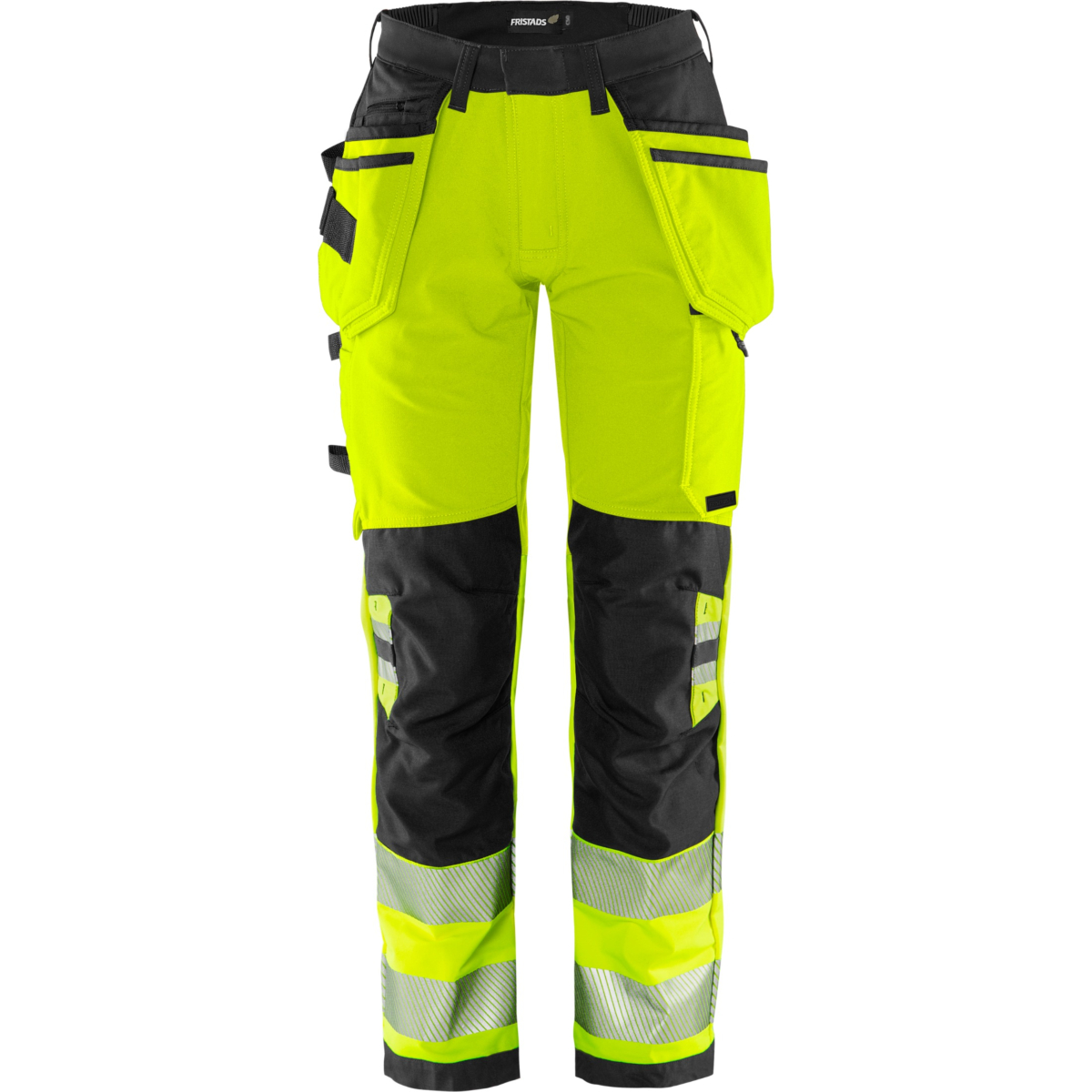 Spodnie damskie stretch w kolorze zielonym, odblaskowym, klasa 2, 2664 GSTP