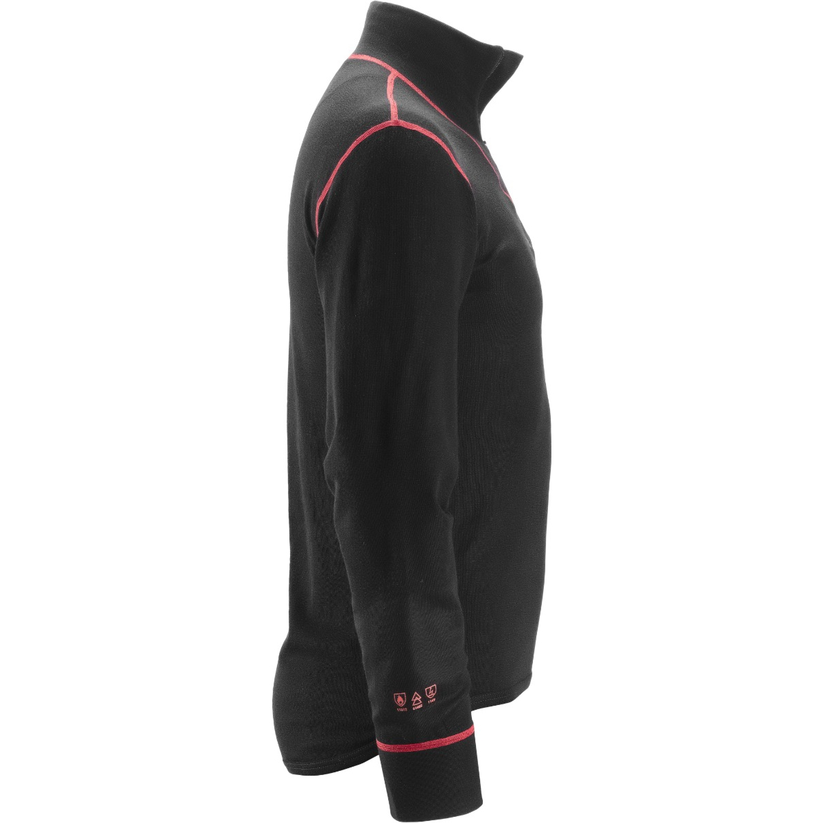 Koszula z wełny z długim rękawem i zamkiem błyskawicznym