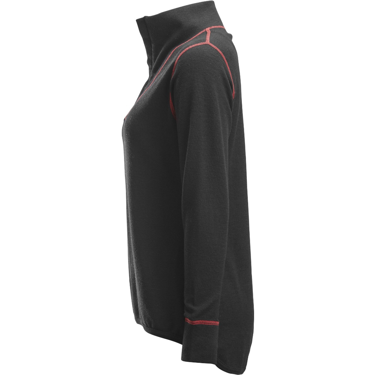 Damska koszula wełniana z długim rękawem i pół zamkiem błyskawicznym