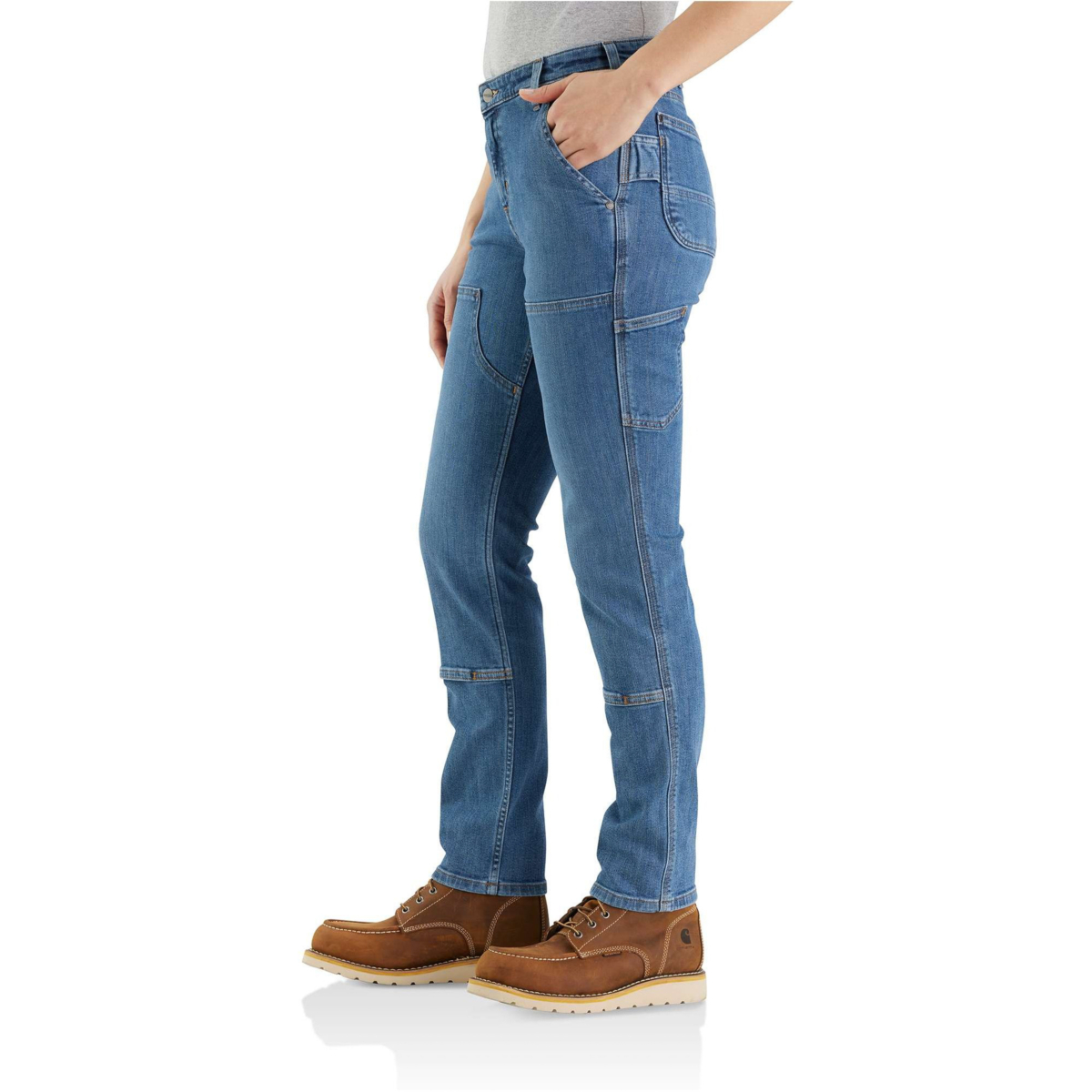 Jeansy Rugged Flex® relaxed fit z podwójnym przodem i prostymi nogawkami