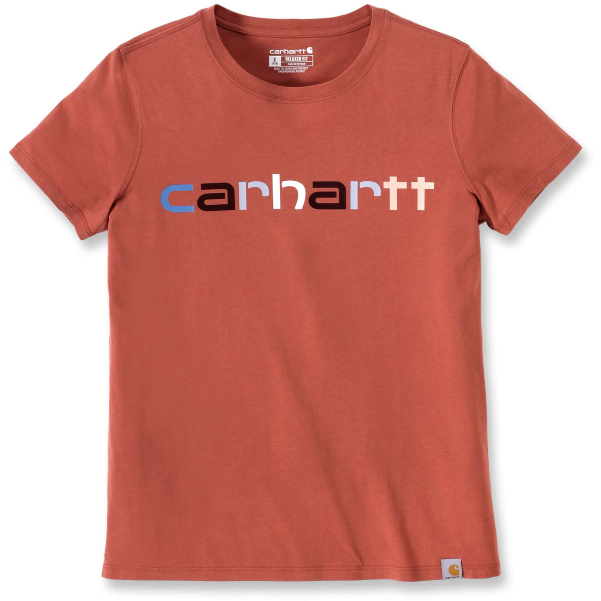 Luźny krój, lekka, krótka koszulka z krótkim rękawem i kolorowym logo