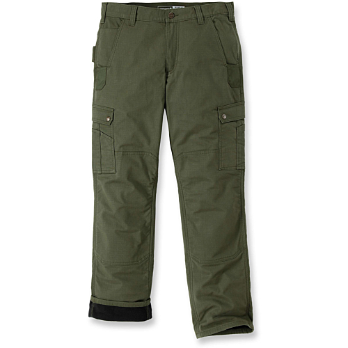 Spodnie robocze Rugged Flex® relaxed fit ripstop cargo z podszewką z polaru