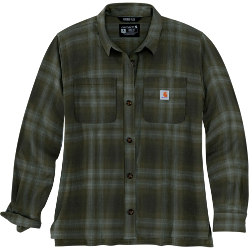 Koszula flanelowa w kratę Rugged Flex® o luźnym kroju i średniej grubości, z długim rękawem